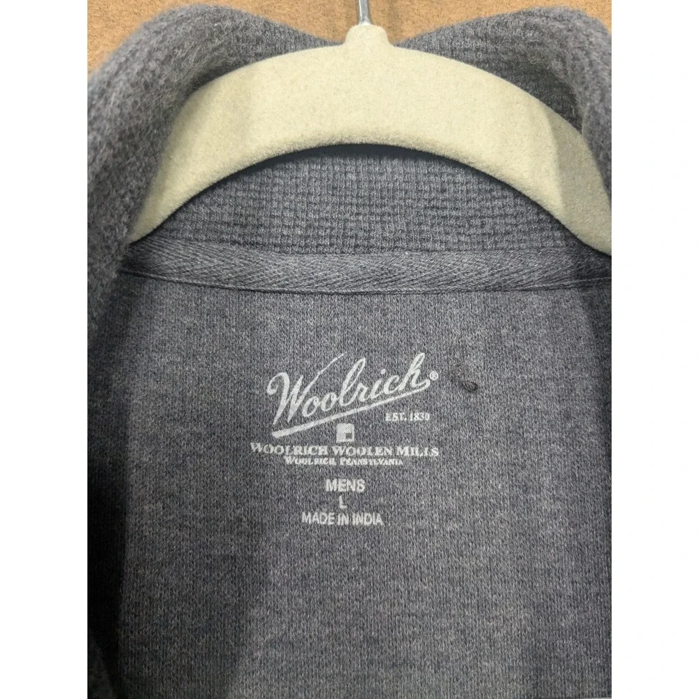 Woolrich Mens Gray Waffle Knit Full Zip Sweater Vest Mock Neck Large 18411 BHR